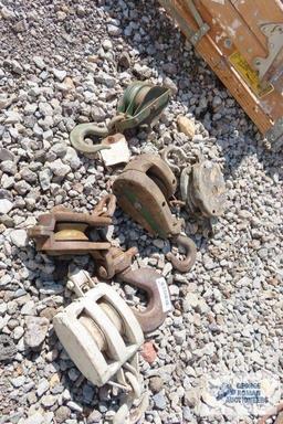 Lot of blocks and pulleys