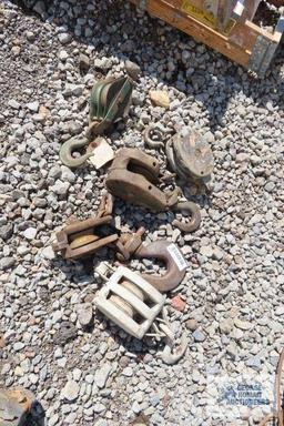 Lot of blocks and pulleys
