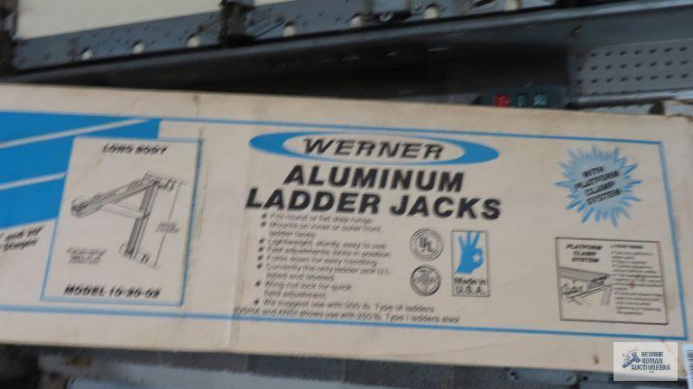 Lot of aluminum ladder jacks with box