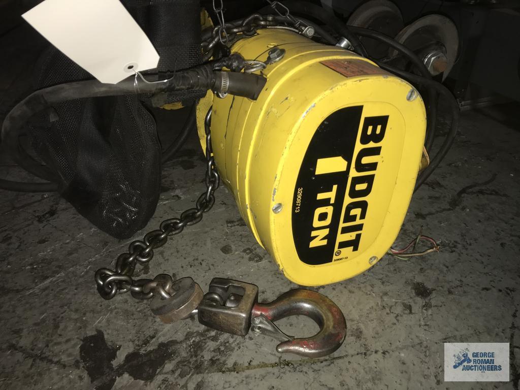 BUDGIT ONE-TON ELECTRIC HOIST AND TROLLEYS