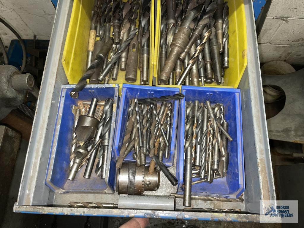 DRILL BITS, TAPS, DIES, AND BLUE CABINET