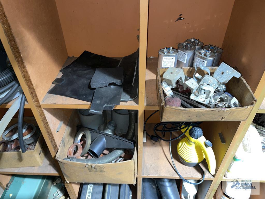 ELECTRICAL COMPONENTS AND PARTS IN WOOD CABINET