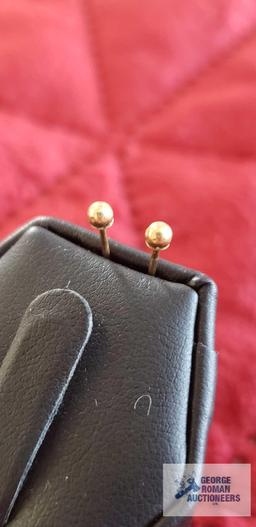 Gold colored ball earrings, marked 14K