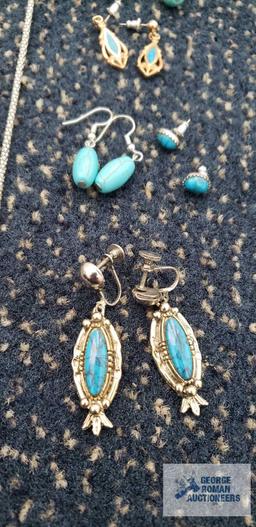 Turquoise colored stone costume jewelry