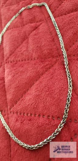 Silver colored necklace, marked 925 Sterling Italy, approximate total weight is 17.01 G