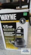 Wayne utility pump, 1/5 hp, 1700 gallons per hour