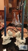 Pair of parrot candle holders made by Takahashi