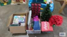 Lot of stationery supplies and Christmas decorations