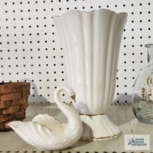 Lenox vase and swan