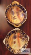 Noritake hand painted desert scene bowls and plates made in Japan