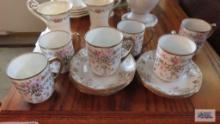 Lot of Nippon hand-painted cups and saucers