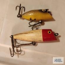 Vintage Heddon tiny lucky 13 lure and wooden lure