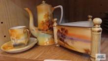 Nippon bowl and Nippon hand painted chocolate set