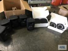 FIVE KENWOOD SPEAKERS AND TWO SETS OF J AND M SPEAKERS. SEE PICTURES FOR SIZES....