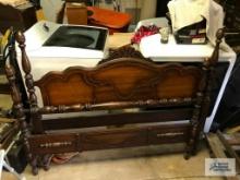WALNUT CHEST AND BED