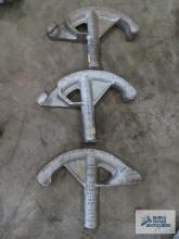 Three Electrunite 1 inch pipe bending heads