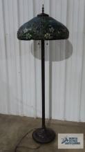 Tiffany style reproduction floor lamp. 65 in. tall by 22 in. at bottom of lamp shade.