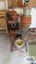 Lot of planters, Home Sweet Home metal planter and pedestal