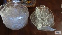 Assorted glassware including plates and serving dishes