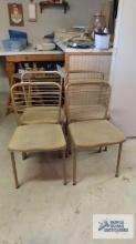 Four vintage card table chairs
