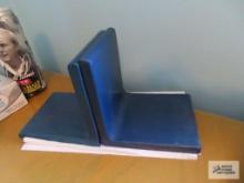 Blue heavy metal bookends