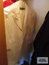Full length white coat and trench coat