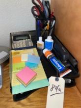Deak organizer, scissors and note pads