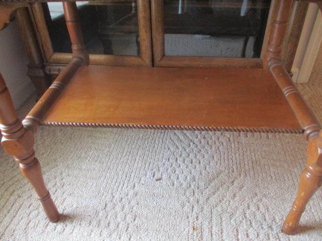 Vintage Maple Console Table with Drawer and Undershelf