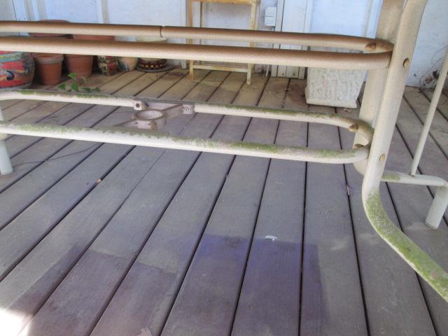 Aluminum Patio Table and Contents