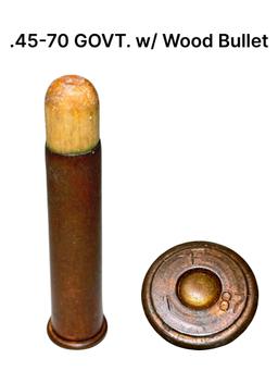 .45-70 GOVT. Cartridge with Wood Bullet