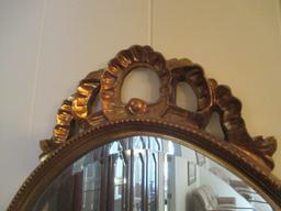 Oval Wall Hanging Beveled Mirror