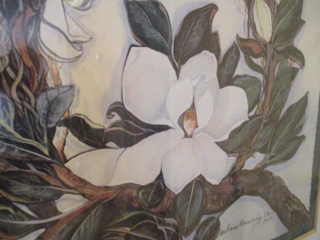 Framed, Matted, and Signed Magnolia Print
