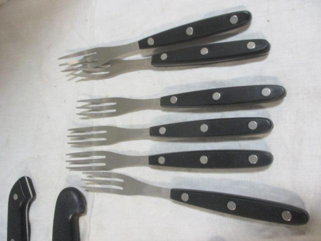 Wood handle Forks, Various Knives