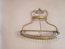 Gold Tone Metal "Crown" Wall Mount Canopy Tent with Amber Prisms