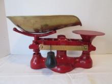 Restored Vintage Detecto No. 4 Balance Scale with Brass Pan