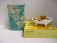 Vintage Avon Collectible "Beauty Buds" Soap Dish with Hostess Soaps and