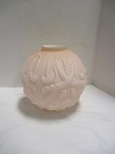 Pink Cased Puffy Iris Design Parlor Lamp Glass Shade