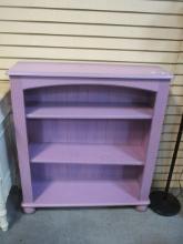 Painted Wood 3-Shelf Bookcase