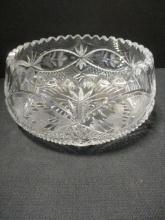 Vintage Cut-Glass Crystal Bowl