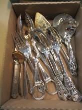 Set of 10 Baroque by Godinger Silverplate Serving Pieces and 4 Vintage