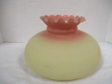 Yellow & Pink Satin Glass Lamp Shade