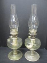 Aladdin Oil Lamps (PR) w/Metal Bases