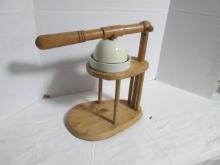 Vintage Wood Stand Juicer with Porcelain Reamer