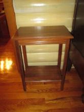 Solid Wood Accent Table with Undershelf