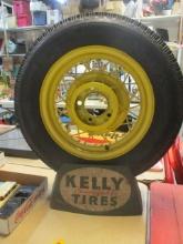 Vintage "Kelly Springfield Tires" Metal Store Display Stand with Goodyear
