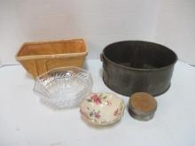 Vintage Tin "Swans Down Cake Flour" Cake Pan, Lenox Ring Dish,
