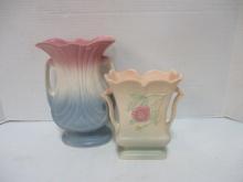 Two Vintage Hull Art Pottery Urn Vases