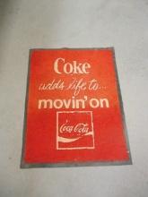 "Coke adds life to movin' on" Rubber Back Door Mat