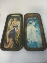 Two 1973 Coca-Cola Reproduction 1920's Advertisement Metal Serving Trays