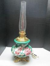 Handpainted Electrified Banquet Lamp